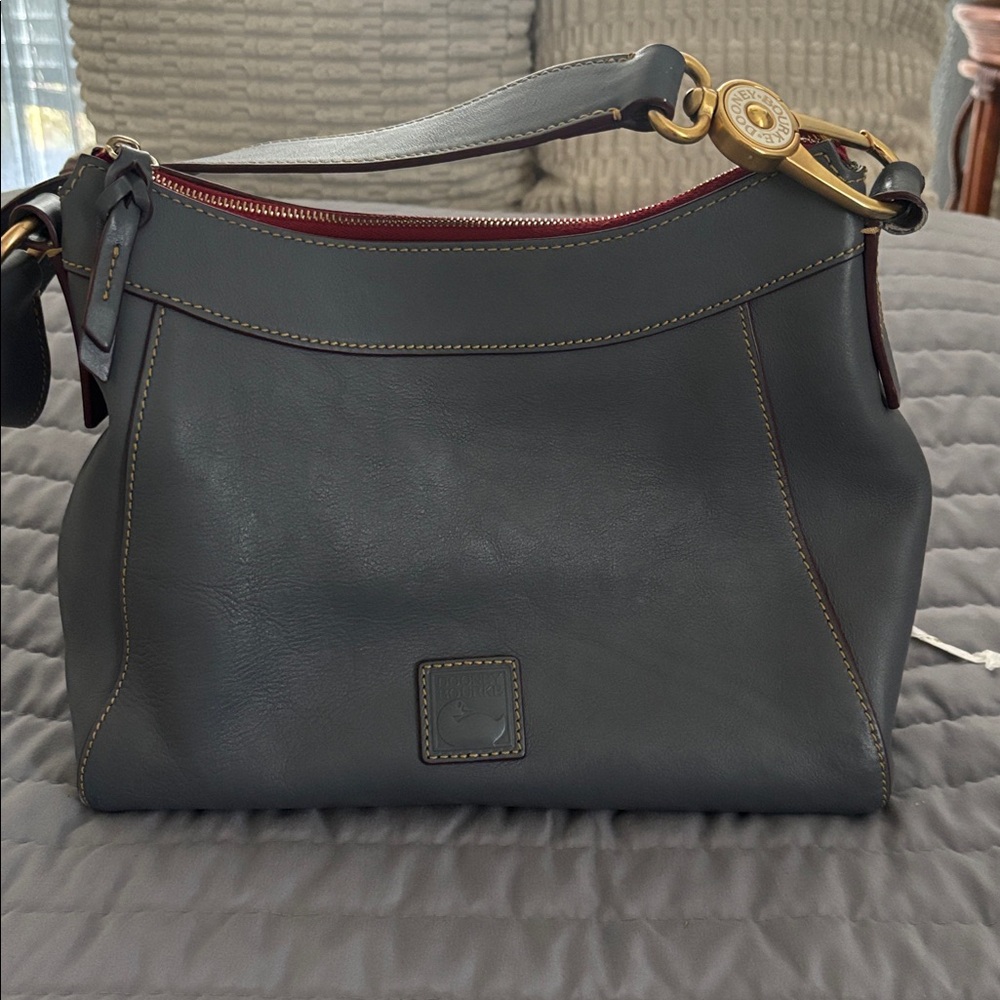 Dooney & Bourke Dark Gray Leather Shoulder Bag